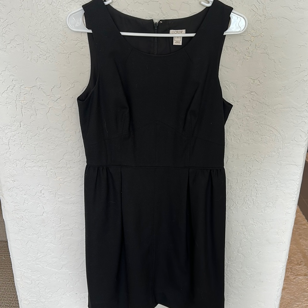 Jcrew black wool sleeveless dress (lined)